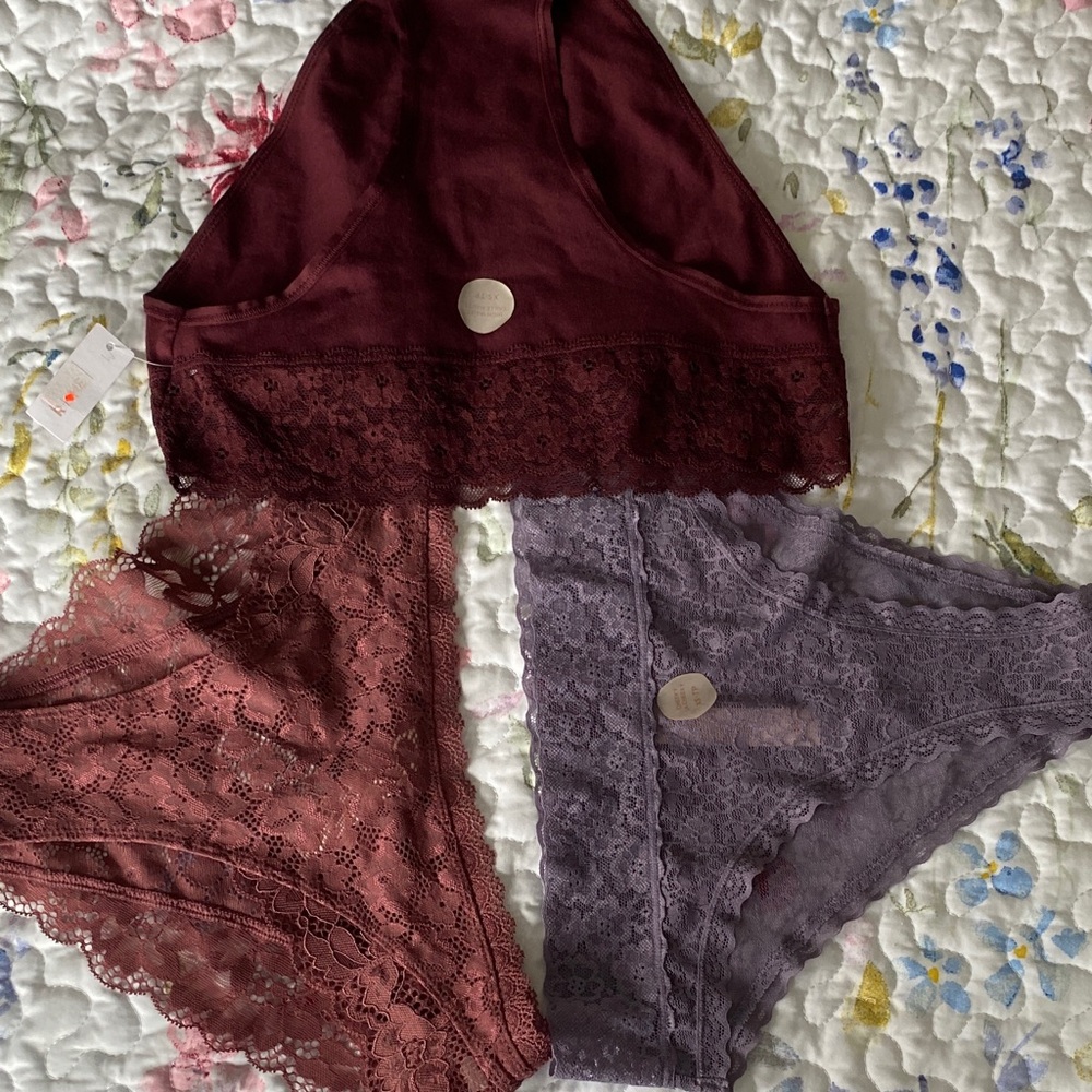R line set of 3 panty 2 lace 1 cotton with lace size xs